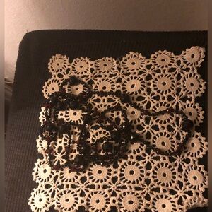 Extra Long Faceted Onyx & Garnet Necklace - 703 $65 or $60 w/offer